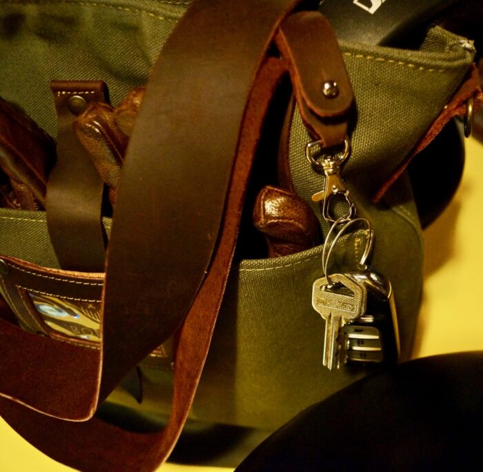 Tote de piel con tela Mafdet - Imagen 2